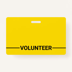 Yellow Blank Volunteer ID Badge