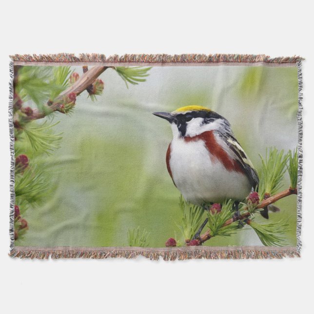 yellow_blanket bird throw blanket (Front)
