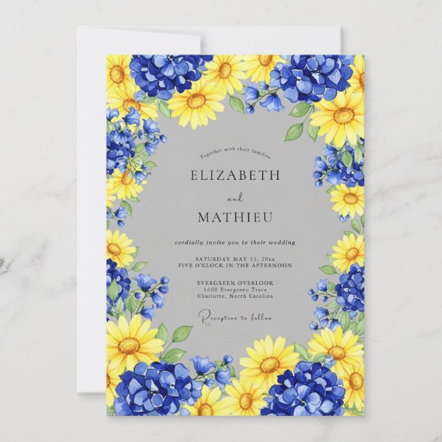 Yellow Blissful Country Wedding Invitation (Front)