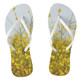 Yellow Bloom Flip Flops