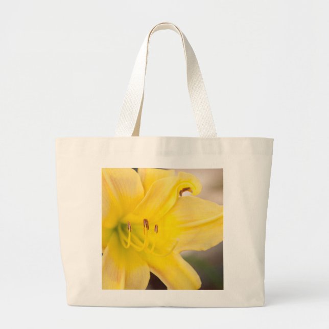 Yellow Blooming Canna Flower Tote Bag (Front)