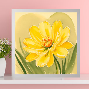 Yellow Blooming Flower design Poster