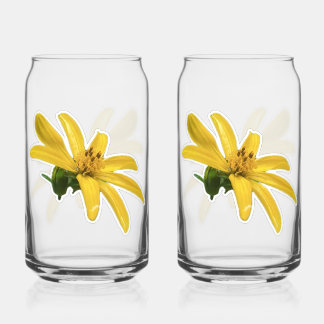 Yellow Blooms Can Glass