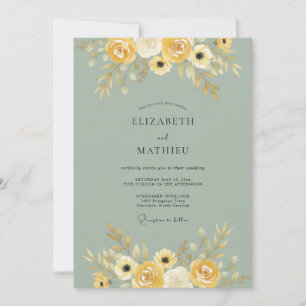 Yellow Blossom Autumnal Wedding Invitation