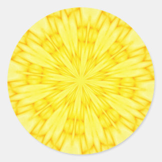 Yellow Blossom Fractal Classic Round Sticker