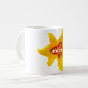 Yellow Blossom Photo Custom Name Coffee Mug