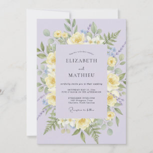 Yellow Blossom Romantic Garland Wedding Invitation