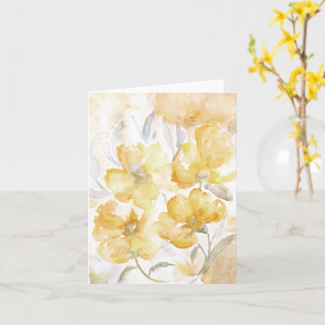 Yellow Blossoms Blank Card (Yellow Flower)
