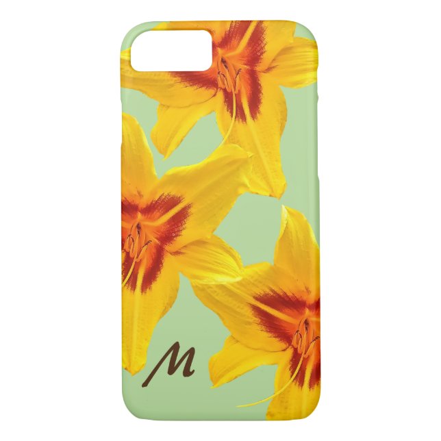 Yellow Blossoms  Monogram Art  iPhone / iPad case (Back)