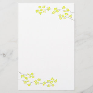 Yellow Blossoms Stationery