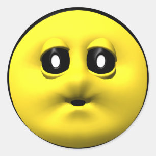 Yellow blowing a kiss classic round sticker