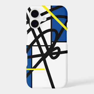 Yellow Blue Abstract Art iPhone 11 Case