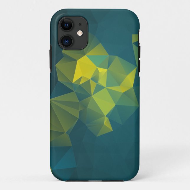 Yellow Blue Abstract Pyramid Pattern Case-Mate iPh Case-Mate iPhone Case (Back)