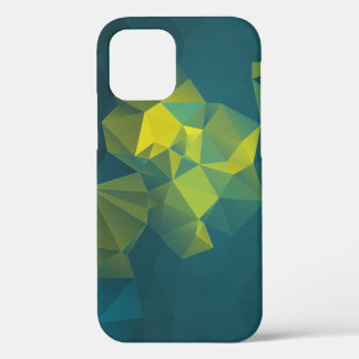 Yellow Blue Abstract Pyramid Pattern iPhone 12 Case