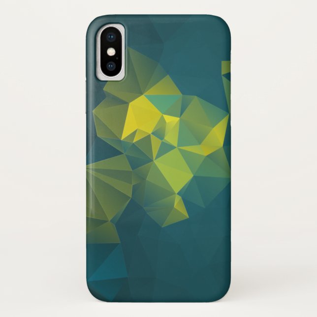 Yellow Blue Abstract Pyramid Pattern Case-Mate iPhone Case (Back)