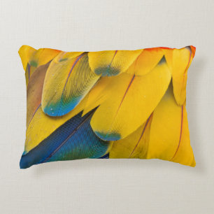 YELLOW BLUE AND RED BIRDS OF PARADISE FLOWER DECORATIVE CUSHION