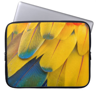 Yellow blue and red birds of paradise flower laptop sleeve