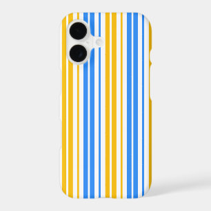 Yellow Blue and White Vertical Stripes Pattern