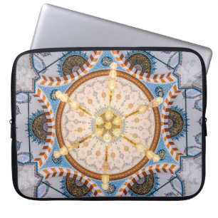 Yellow, blue, and yellow ceiling design laptop sleeve