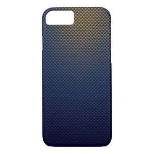 Yellow blue black carbon fibre patterned iPhone 8/7 case