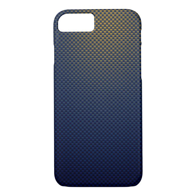 Yellow blue black carbon fibre patterned Case-Mate iPhone case (Back)