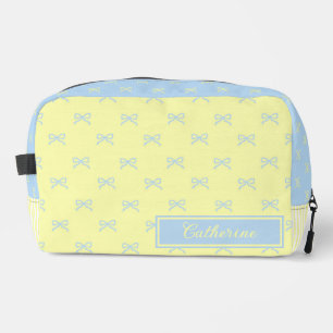 Yellow & Blue Bow Pattern Coquette Cosmetic Dopp Kit