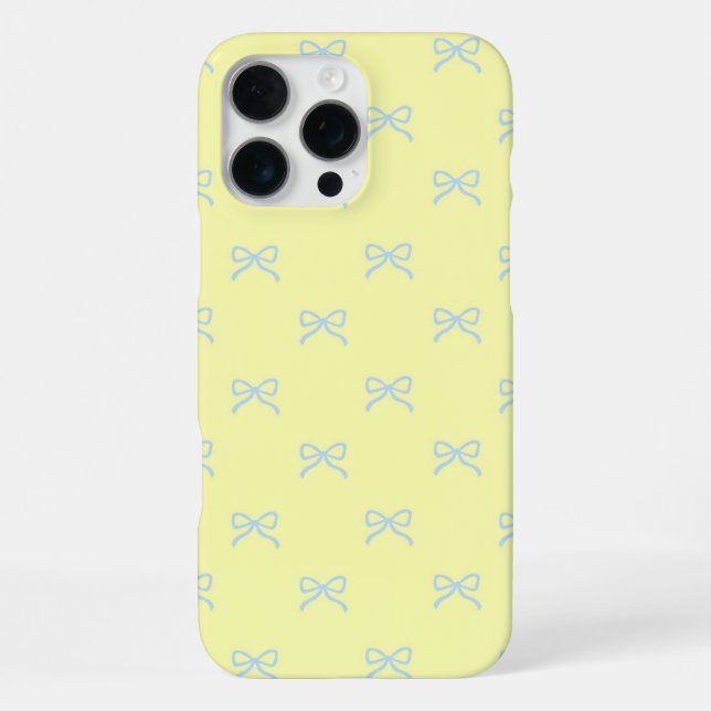 Yellow Blue Bow Pattern Coquette Girly Spring iPhone Case (Back)