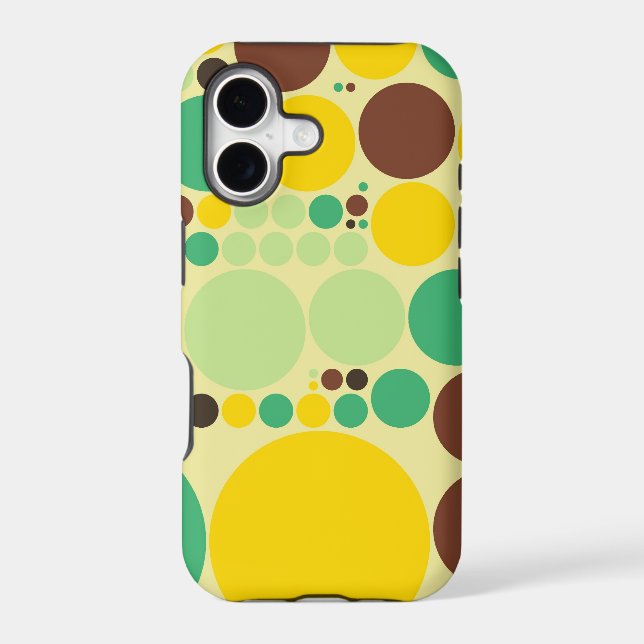 Yellow, Blue, Brown Polka Dots Seamless Pattern (Back)