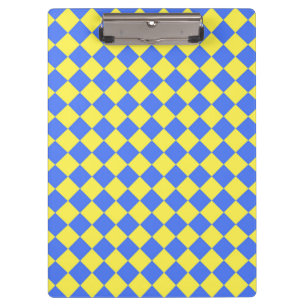 Yellow Blue Chequered Diamond Pattern  Clipboard