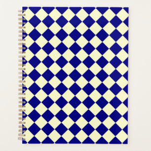 Yellow Blue Chequered Diamond Pattern  Planner