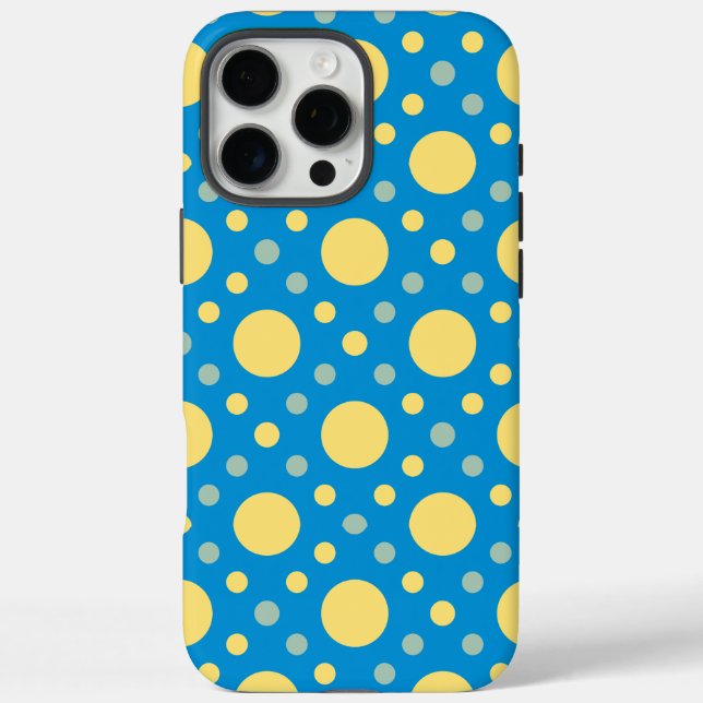 Yellow Blue Chic Retro Polka Dot Seamless Pattern Case-Mate iPhone Case (Back)