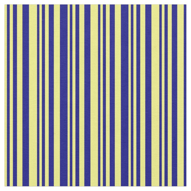 Yellow & Blue Coloured Pattern of Stripes Fabric (Close Up)