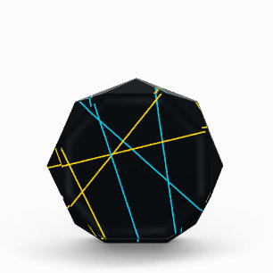 Yellow, Blue, cool, trendy, urban, modern lines Photo Block