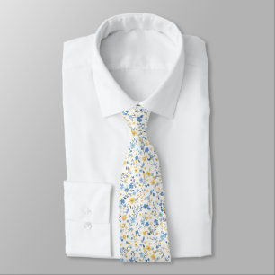 Yellow Blue Cottagecore Tie