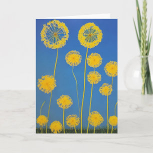 Yellow & Blue Dandelion Card