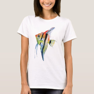 Yellow Blue Fish Lady T-shirt