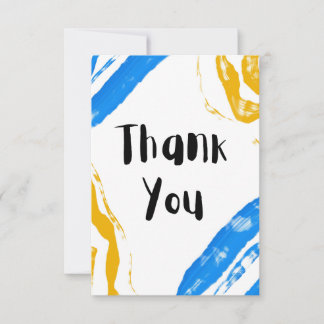 Yellow & Blue Flat Thank You Card