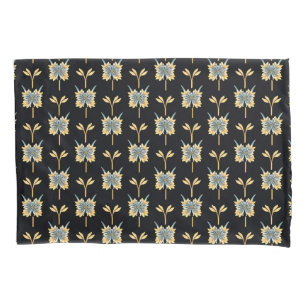 🌸 Yellow Blue Floral Elegant Dark Home Style Cosy Pillowcase
