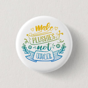 Yellow Blue Gradient Peace Quote for Plush Makers 3 Cm Round Badge