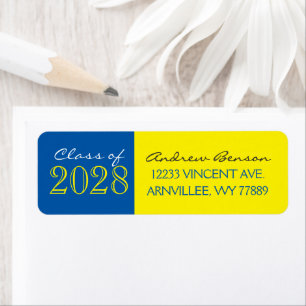 Yellow & Blue Graduation Return Address Labels