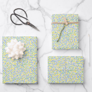 Yellow, Blue & Green Abstract Wrapping Paper Sheet