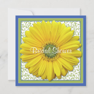 Yellow Blue Green Daisy Bridal Shower Invitation