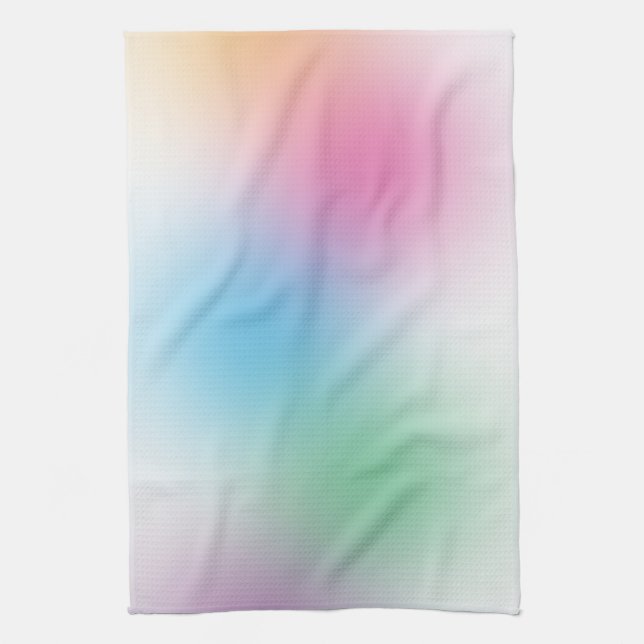 Yellow Blue Green Pink Purple Colourful Template Tea Towel (Vertical)
