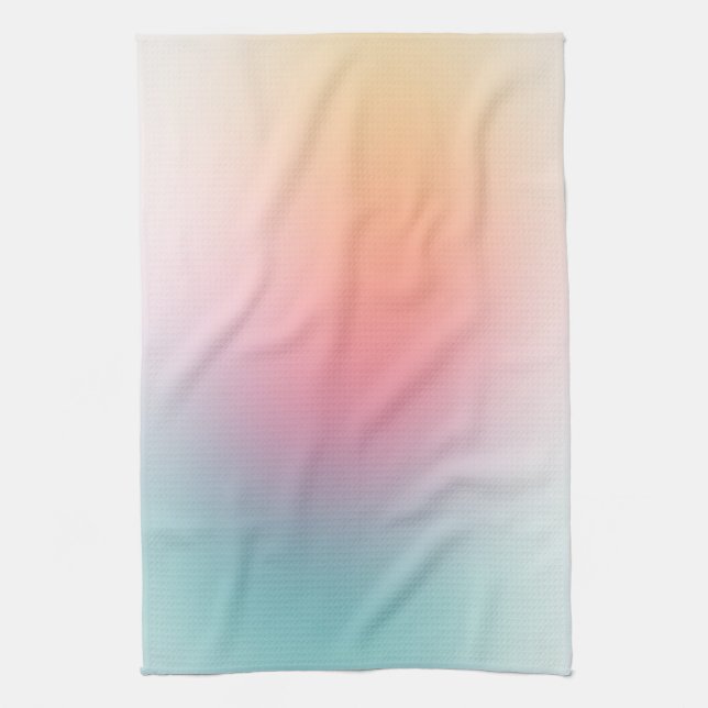 Yellow Blue Green Pink Purple Template Colourful Tea Towel (Vertical)