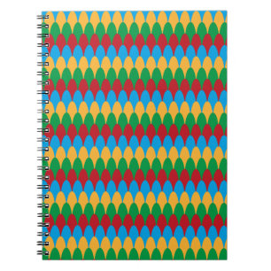 Yellow Blue Green & Red Geometric Scallops Notebook