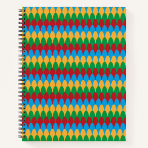 Yellow Blue Green & Red Geometric Scallops Notebook
