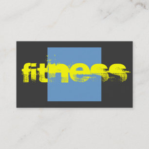 Yellow Blue Grey Trainer Fitness Business Card