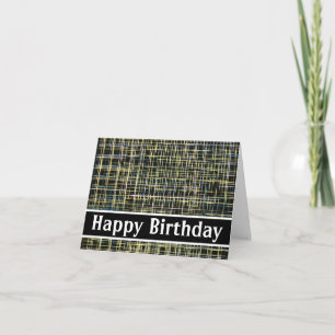 Yellow & Blue Grid Abstract Card