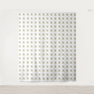 Yellow Blue Illustration Fancy shapes Tapestry