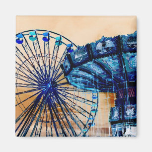 Yellow blue invert ferris wheel swings fair rides magnet